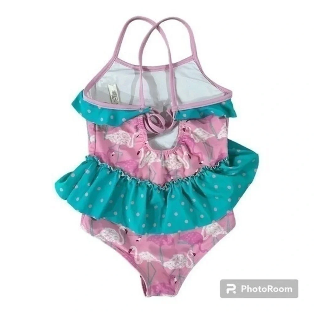 Matilda Jane Enchanted Garden Flamingo One Piece Swimsuit Girls Size 6